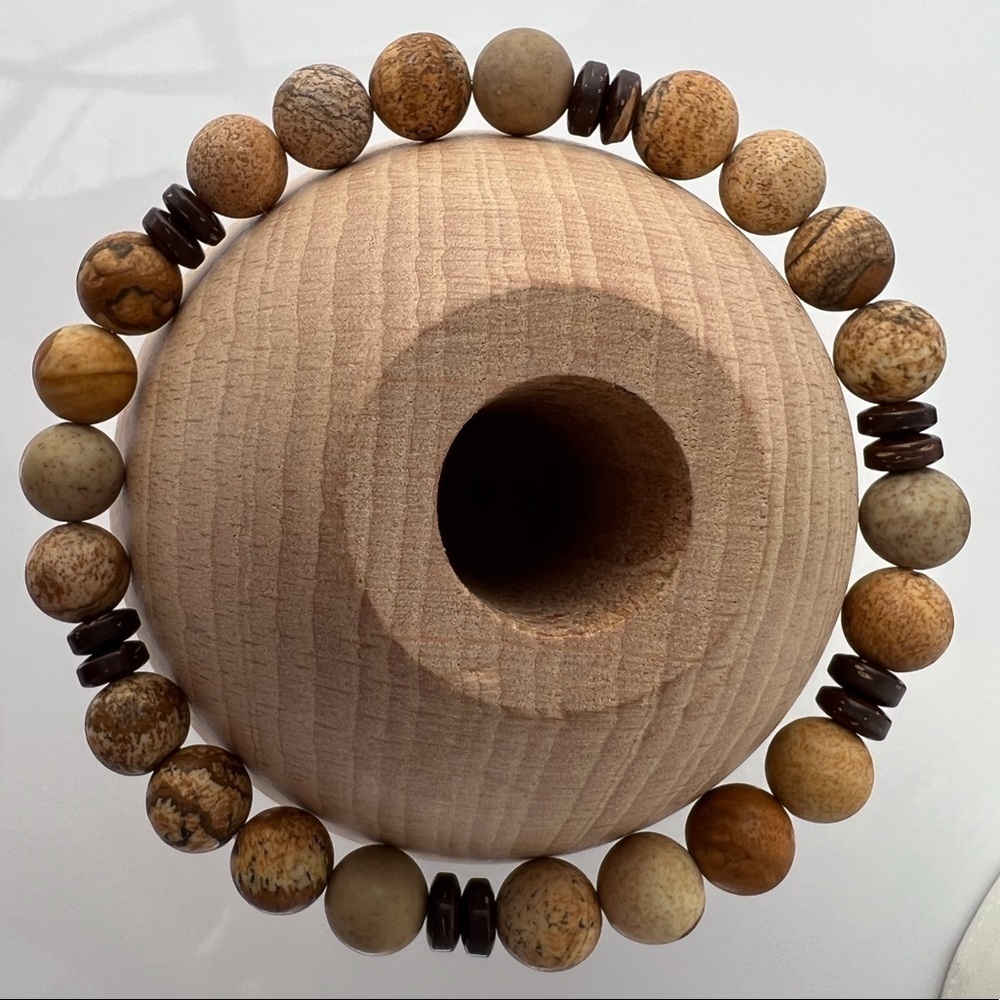 Jasper Beaded Stretch Bracelet - Picture 7 of 14